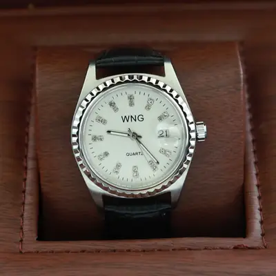 Men's Luminous Quartz Watch with Red Crystal Dial