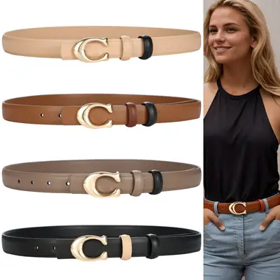 Korean Style Belt Women's Fashionable All-match Decorative Thin Belt Ins-style Simple Black Casual Jeans Trendy Belt