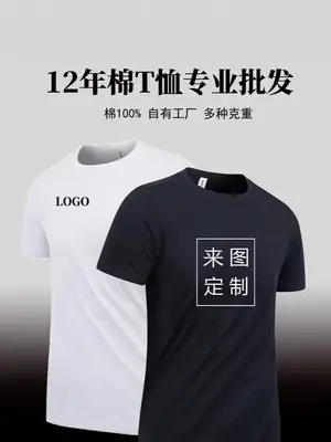 Custom-Made Work Clothes for Children, Cross-Border European Size Cultural Clothing, Pure Cotton Advertising Shirts, T-Shirts with Custom Printed Logos
