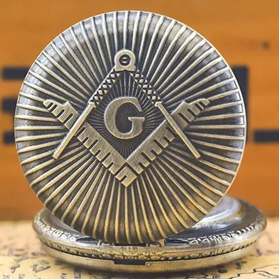 Retro Masonic Pocket Watch with Cross-Border Design