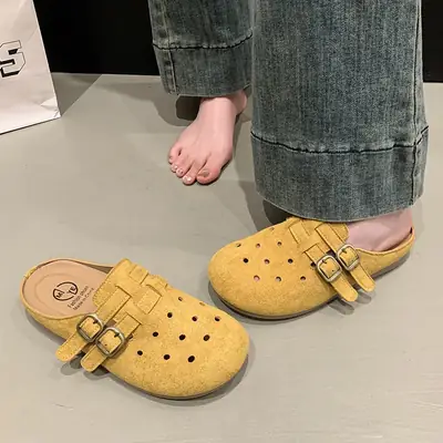 Women's Purple Slip-on Casual Shoes with Buckle