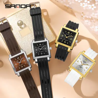 Sanda Black Mechanical Quartz Watch for Boys Girls