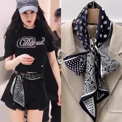 Women's Cashew Dot Silk Neck Scarf 2025