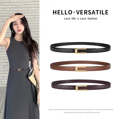 Women's Gold Plated Belt with Genuine Leather