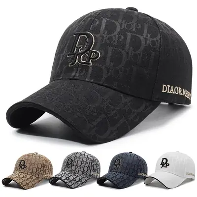 Women Black DP Embroidered Cap Spring Autumn Outdoor Sports