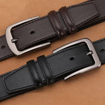 Men's Black Pin Buckle Belt Scratch Resistant