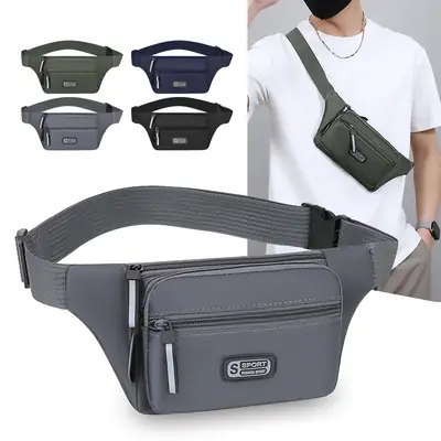 Unisex Sports Waist Bag Lightweight Shoulder Crossbody Business Cash Bag