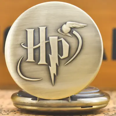 Retro 3D HP Pocket Watch for Men Women Quartz Hanging