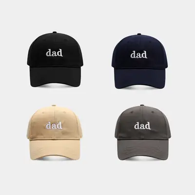Black Embroidered Dad Baseball Cap for Men Women