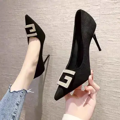 French Suede Stiletto Heels for Women 2026