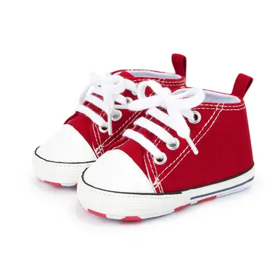 Red Canvas Toddler Shoes 0-1Yr Soft Sole