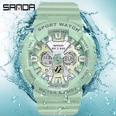 Sanda Sport Watch Purple Water Resistant Multifunctional Electronic