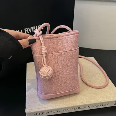 Pink PU Leather Shoulder Bag for Women