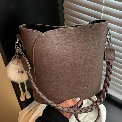 Brown Underarm Bucket Bag for Women New Spring Summer Crossbody