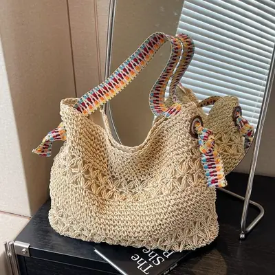 Straw Woven Shoulder Bag for Women 2026 Summer