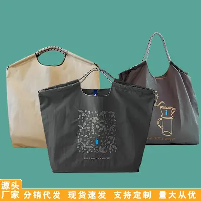 Blue Bottle Embroidered Large Capacity Tote Bag