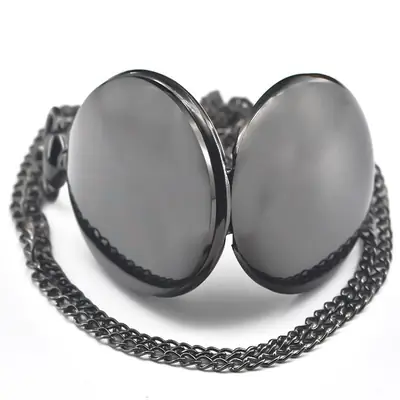Double-Sided Glossy Flip Pocket Watch for Men Women