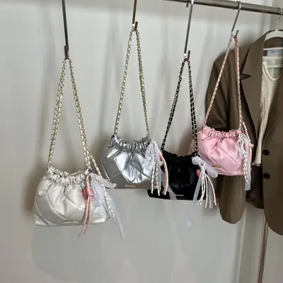 Quilted Chain Bucket Bag for Women 2025 New Fashion