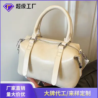 Light Blue Leather Handbag for Women 2026