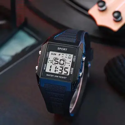 Luxury Digital Sport Watch for Men Women Black Gold
