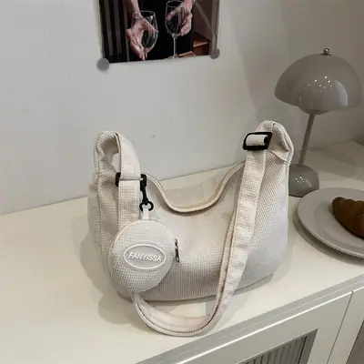 Women's Cream Crossbody Bag 2025 Spring New