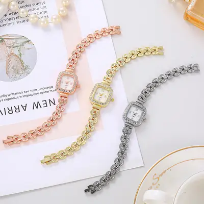 Luxury Rose Gold Women's Watch with Diamond Strap