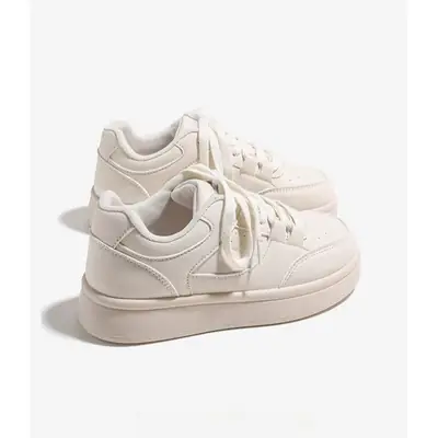 Women's White Korean Style Sneakers 2025