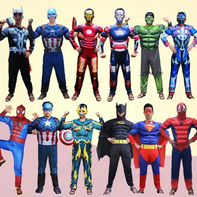 Wolverine Costume One-Piece Cosplay Halloween Children's Day Muscle Suit Stage Performance Suit for Men and Adults