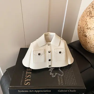 Women's Cream Shoulder Bag with Chain Crossbody Design