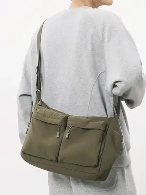 Japanese-Style Waterproof Commuter Crossbody Bag for Men