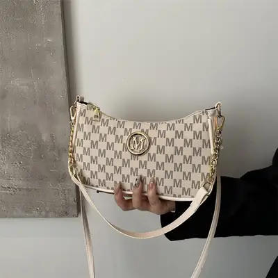 2025 Retro Printed Shoulder Bag Women's Gold Chain