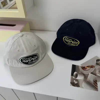 Women's Navy Blue Embroidered Peaked Cap
