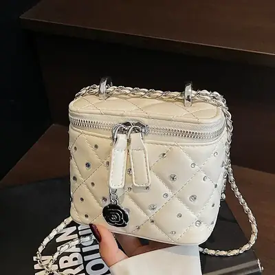 Studded Mini Crossbody Bag with Chain Strap