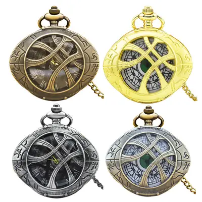 Retro Cut Out Pocket Watch Necklace Style Large Digital Watch