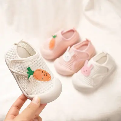2025 baby net shoes radish rabbit soft bottom mesh breathable spring and summer 1-3 years old girl baby toddler shoes sandals