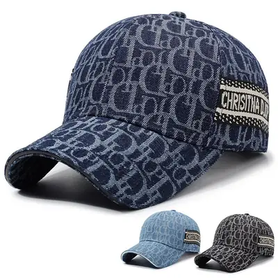 Men Women Blue Letter Suncap Cap Spring Summer