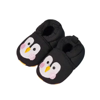 Cross-Border 0-1 Year Old Baby Shoes Soft Sole Elastic Non-Falling Shoes Toddler Shoes Cartoon Penguin Wholesale Baby Shoes