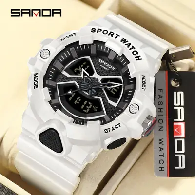 Sanda Black Multi-Functional Digital Watch for Men