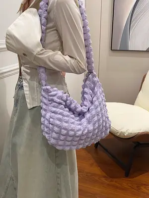 Purple Cloud Puff Shoulder Bag for Girls