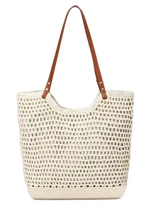 Women Large Capacity Woven Straw Shoulder Tote Bag