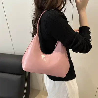 Pink Retro Shoulder Bag for Women 2025