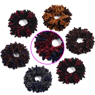 Two-Color Woolen Hair Tie for Women Muslim Headdress