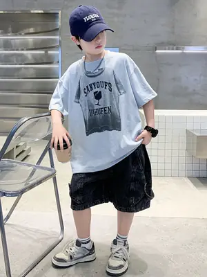 Summer Boys White Tattoo Shorts Set