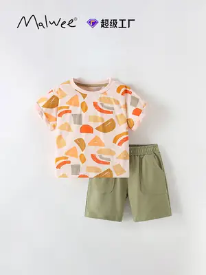 Cross-border boys summer T-shirt shorts set