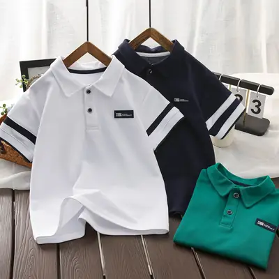 Boys Navy Polo Shirt 2025 Summer New Style