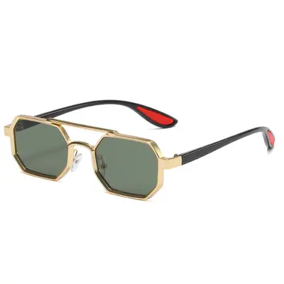 Cross-border Retro Sun Glasses Metal Double Beam