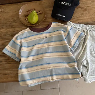 Boys Striped Cotton Shorts Set Summer 2025