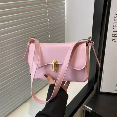 Pink Lock Crossbody Bag for Women 2025
