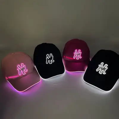 Luminous Neon Letter Baseball Cap Black 2025