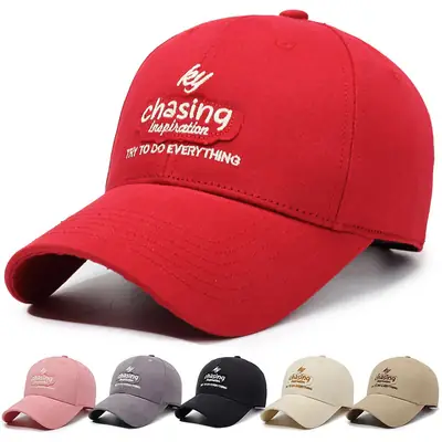 Black Chasing Embroidered Cap for Men Women